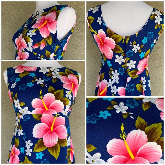 🌺 Ui Maikai Vintage Hawaiian Barkcloth Dress 🌺 - Picture 4 of 7